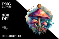Magical Celestial Mushroom Tarot PNG Product Image 2
