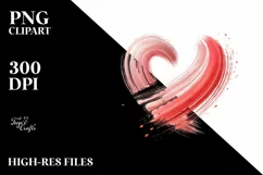 Heart Paintbrush Style, Transparent PNG Product Image 2