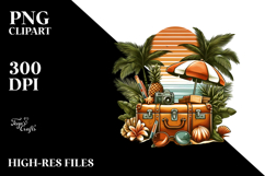 Vintage Tropical Beach Suitcase Design Product Image 2