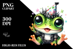 Cute Baby Frog with Punk Look PNG Product Image 2