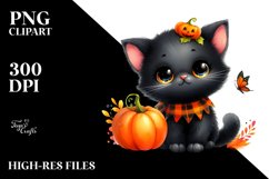 Simple Baby Black Cat Sublimation Clipart Product Image 1