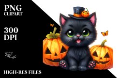 Simple Baby Black Cat Sublimation Clipart Product Image 1