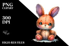 Colorful Plush Bunny Watercolor Sticker Product Image 3