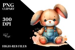 Colorful Plush Bunny Watercolor Sticker Product Image 1