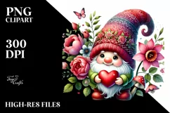 Cute Valentines Gnome Heart PNG Product Image 2