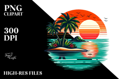 Retro Tropical Island Sunset, 20 oz Tumbler Product Image 2