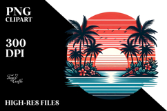 Retro Tropical Island Sunset, 20 oz Tumbler Product Image 2