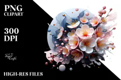 Abstract Glossy Cherry Blossom, Transparent PNG Product Image 2