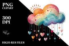 Simple Boho Cloud Hearts PNG Product Image 2