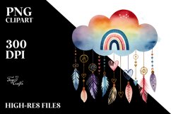 Simple Boho Cloud Hearts PNG Product Image 2