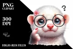Funny Baby Ferret Lamb es | Sublimation | Clipart Product Image 1