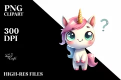 Expressive Unicorn with Goofy Smile PNG Product Image 1