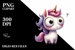 Expressive Unicorn with Goofy Smile PNG Product Image 3