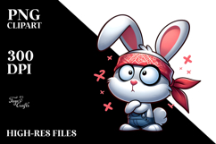 Curious Silly Rabbit with Cross-Eyes PNG Product Image 2