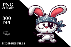Curious Silly Rabbit with Cross-Eyes PNG Product Image 2