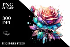 Vibrant Stained Rose, Transparent PNG Product Image 3