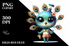Cute Peacock Beach Clipart | Sublimation | Clipart Product Image 3