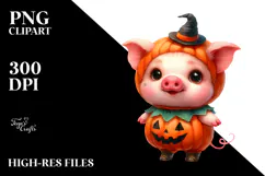 Cute Baby Pig Halloween PNG Product Image 2