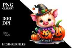 Cute Baby Pig Halloween PNG Product Image 2