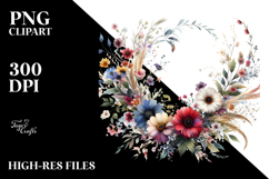 Abstract Wild Flowers, Watercolor PNG Product Image 2