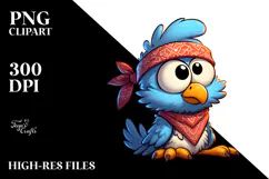Playful Bird with Bandana PNG Product Image 2
