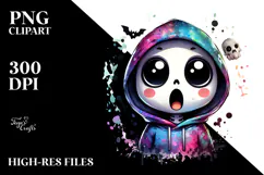Spooky Cute Ghost with Hoodie PNG Product Image 2