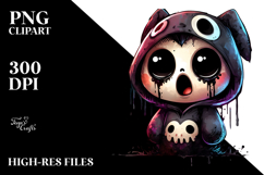 Spooky Cute Bat Waterwash PNG Product Image 2