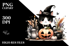 Funny Halloween Black Cat PNG Product Image 2