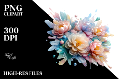 Colorful Peonies PNG Product Image 2