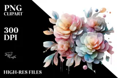 Colorful Peonies PNG Product Image 2