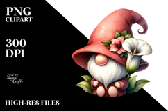 Cute Gnome with Calla Lily PNG Product Image 2