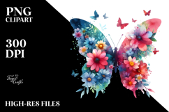 Colorful Skull Butterflies PNG Product Image 2