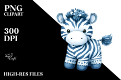 Watercolor Cute Zebra PNG Product Image 2