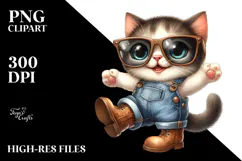 Baby Cat Big Eyes Sunglasses Clipart Product Image 2