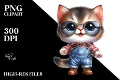 Baby Cat Big Eyes Sunglasses Clipart Product Image 2