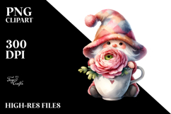 Cute Gnome Ranunculus PNG Product Image 2