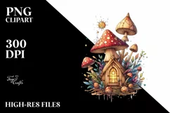 detailed Magical Mushroom, PNG Product Image 3