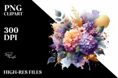 Watercolor Abstract Vibrant Bouquet | Clipart Product Image 1