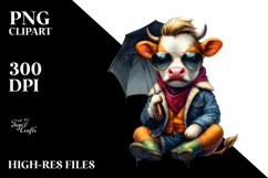 Vibrant Baby Cow with Cool Haircut PNG Product Image 2