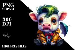 Vibrant Baby Cow with Cool Haircut PNG Product Image 2