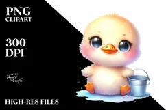 Cute Colorful Watercolor Small Baby Swan | Clipart Product Image 3