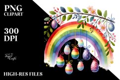 Simple Watercolor Digital Painting with Rainbow, Transparent Product Image 2
