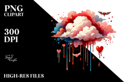 Colorful Heart with Wings and Crown Digital Painting PNG Product Image 2