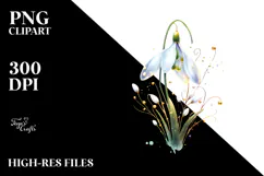 Snowdrop with Golden Insertions, High-Res PNG Product Image 2