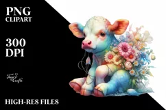 Colorful Baby Cow with Puppet PNG Product Image 1