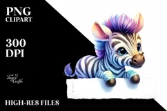 Colorful Baby Zebra Smiling | Sublimation | Clipart Product Image 3