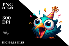 Goofy Bird with Party Hat, PNG Product Image 2