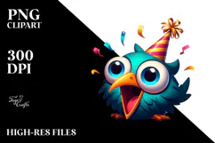 Goofy Bird with Party Hat, PNG Product Image 2