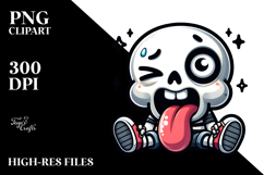 Sugar Skull with Winking Eye, PNG Product Image 2