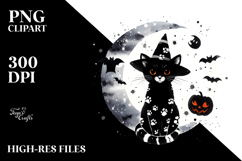 Simple Halloween Black Cat PNG Product Image 2